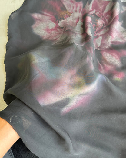 Cop Copine Flower Mesh Overlay Top