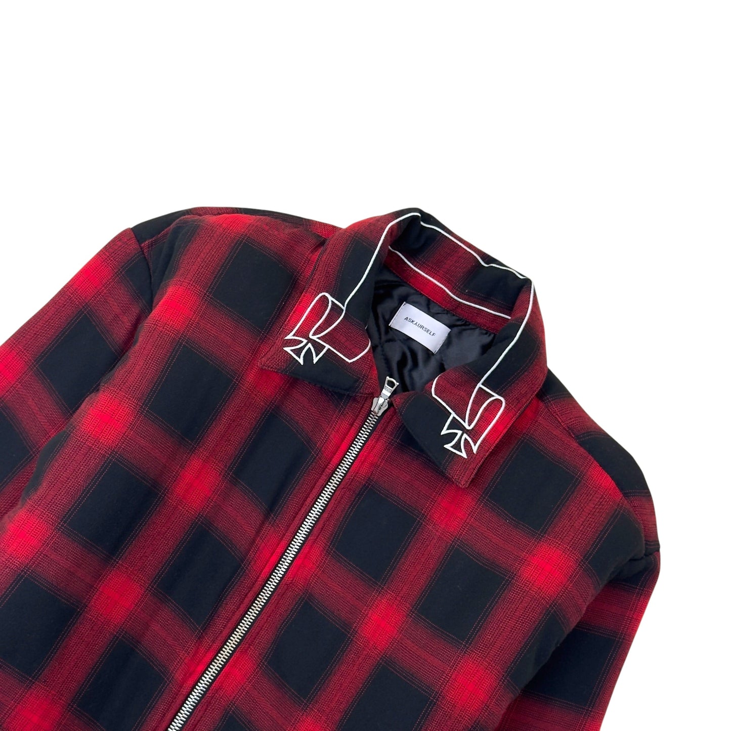 ASKYURSELF BANNED PADDED FLANNEL JACKET RED / BLACK 1 / S | Small, Black