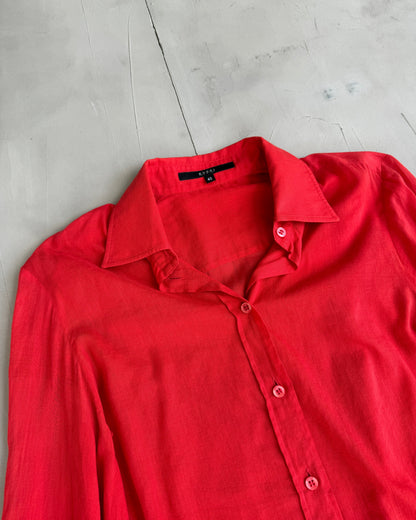 GUCCI BY TOM FORD 2003 SHEER COTTON RED SHIRT - S/M