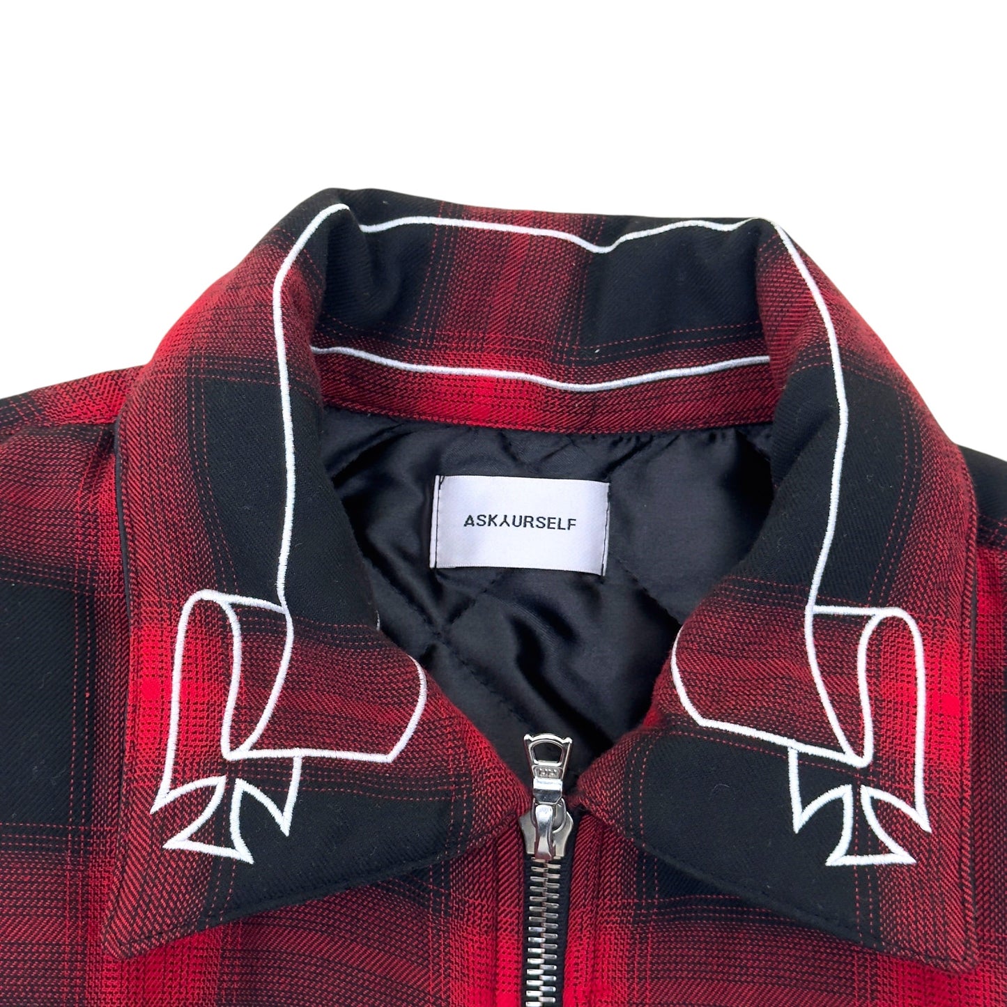 ASKYURSELF BANNED PADDED FLANNEL JACKET RED / BLACK 1 / S | Small, Black