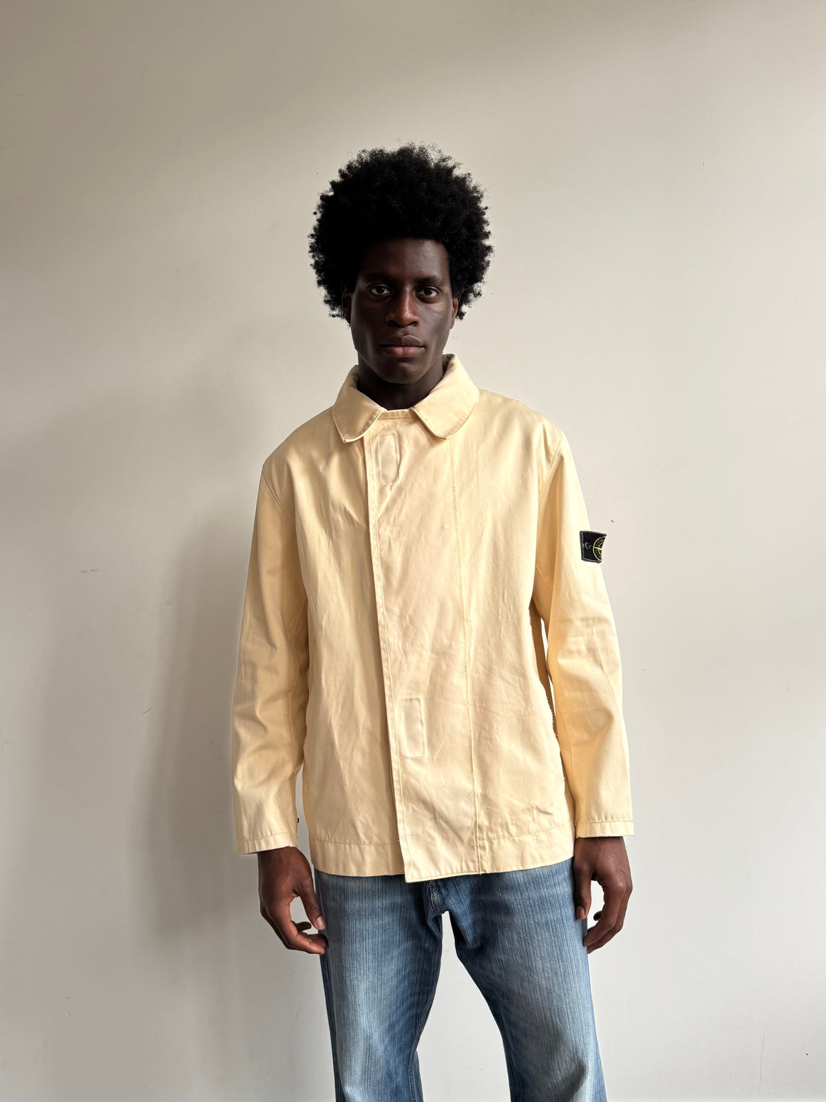 S/S 1999 Stone Island Paul Harvey Ventile Double Breasted Jacket | Large, Beige