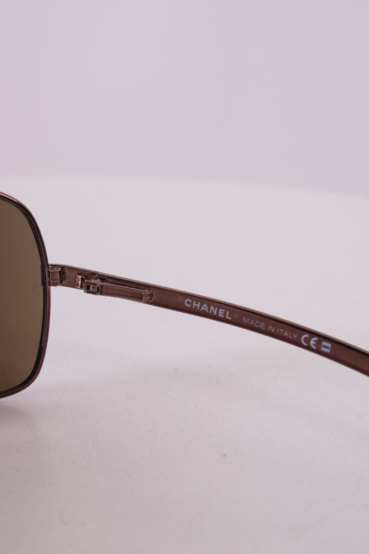 Chanel Aviator Lizard Effect Sunglasses Brown | O/S, Brown
