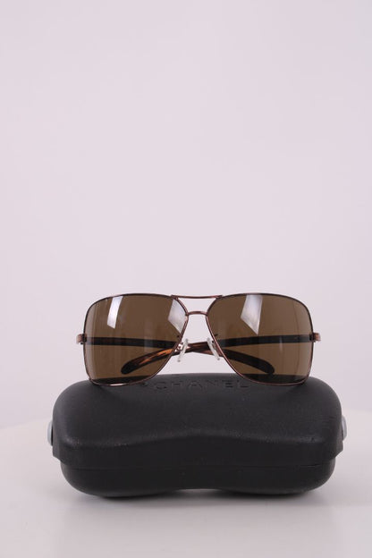 Chanel Aviator Lizard Effect Sunglasses Brown | O/S, Brown
