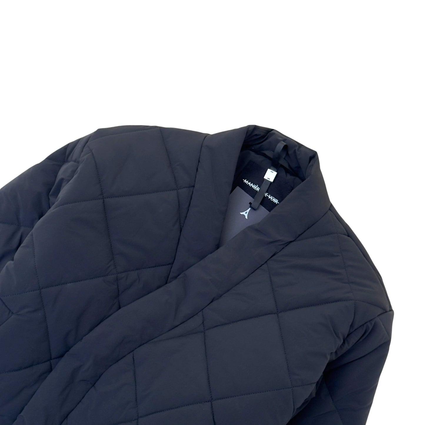 MANIÈRE DE VOIR EMIL KIMONO QUILTED WRAP PUFFER JACKET BLACK S | Small, Black