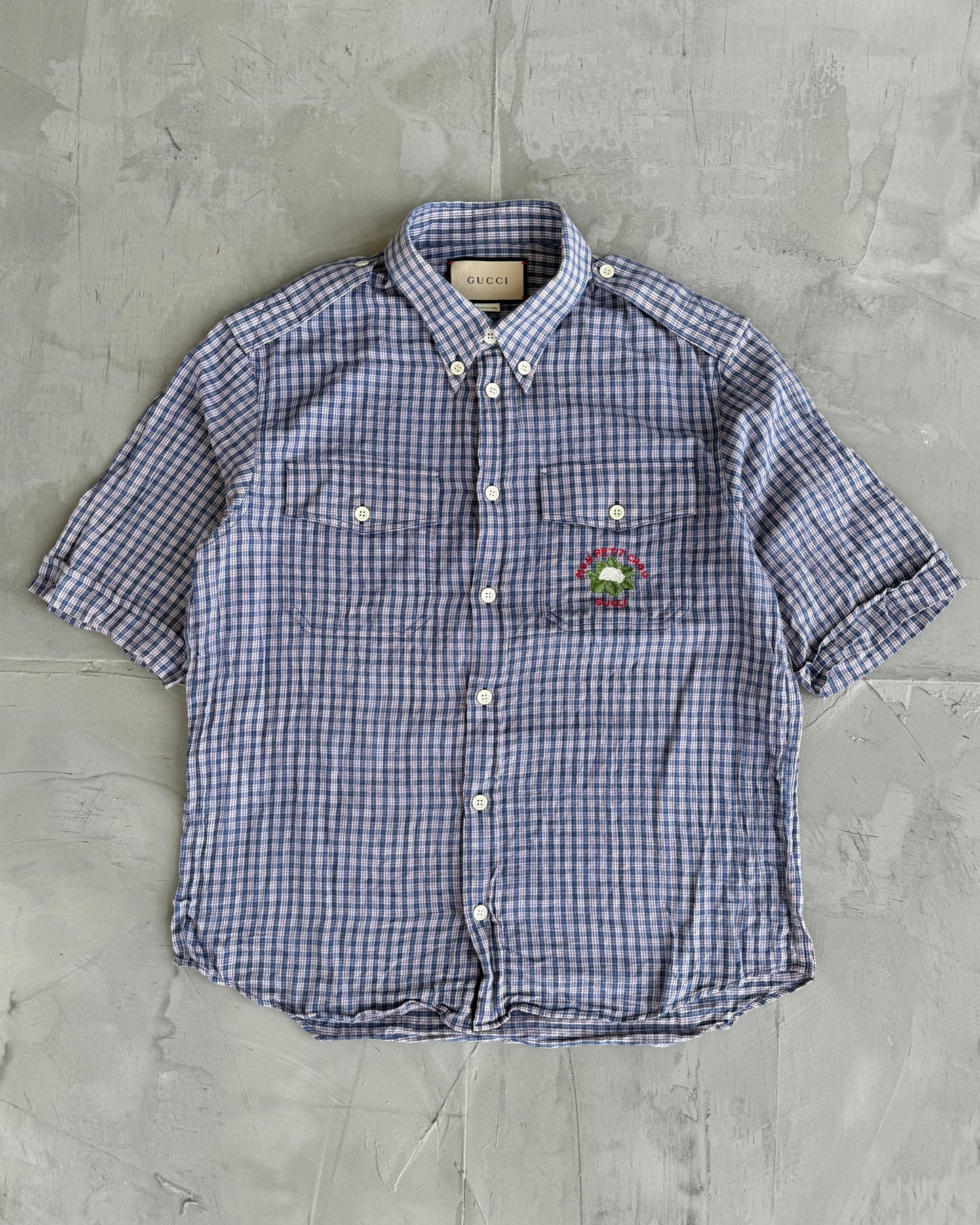 Gucci AW20 'Mon Petit Chou' Checkered Short Sleeve Shirt - M