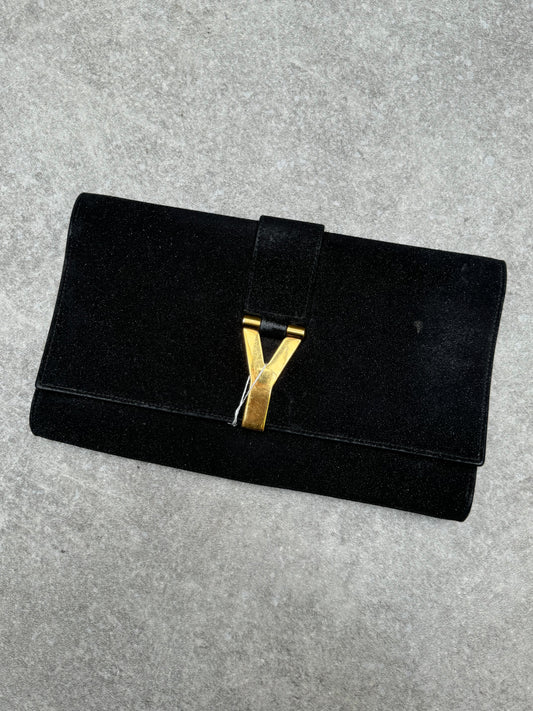 Yves Saint Laurent Classic Y Chye Glitter Leather Clutch