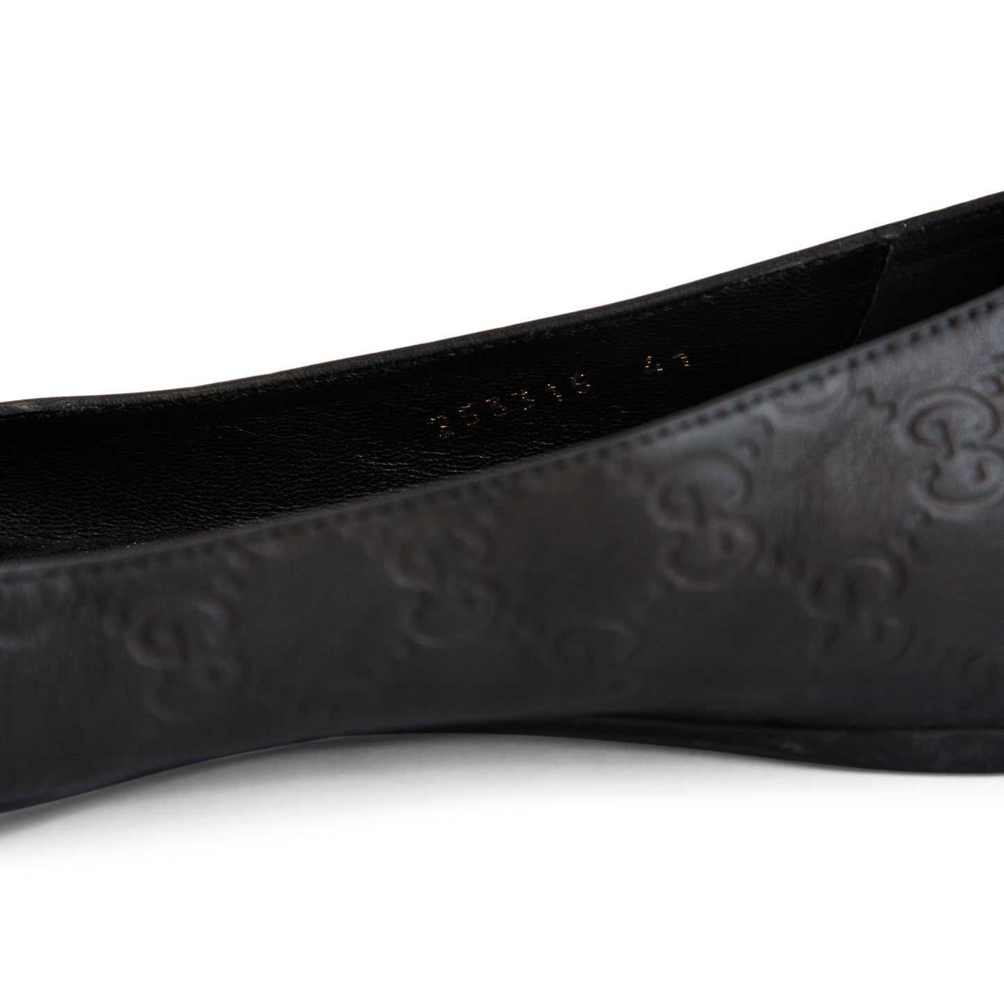 Gucci Monogram Leather Ballet Flats