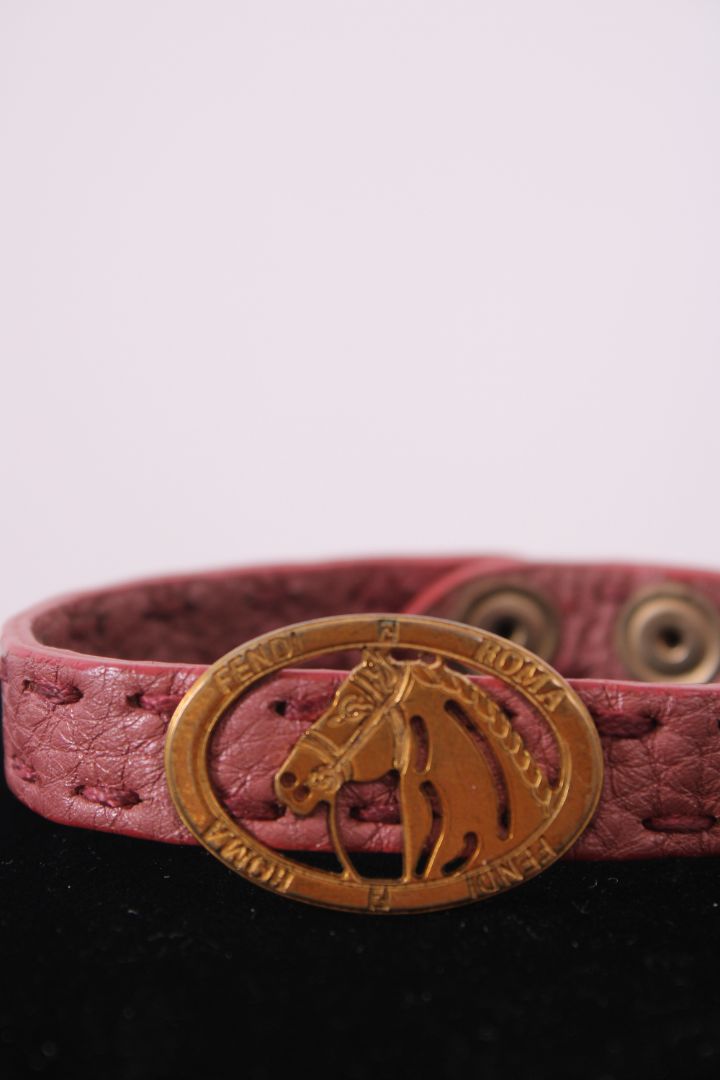 Fendi Selleria Horse Bracelet Dusty Pink | O/S, Gold