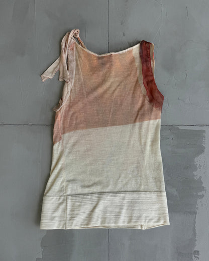 JUST CAVALLI MESH GRADIENT VEST TOP - S | Small, Cream