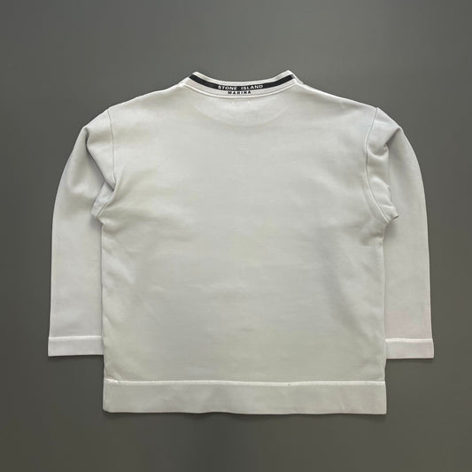 Stone Island Light Blue SS97 Marina Chest Emblem Jumper | Medium, Blue