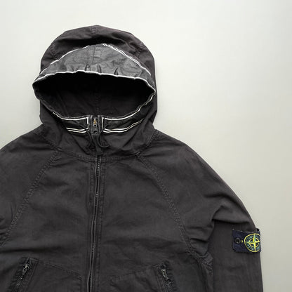 Stone Island Black SS06 Distressed Coated Cotton Hooded Jacket | Medium, Black