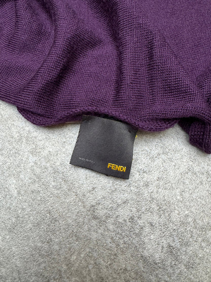 Fendi Purple Knit Scarf