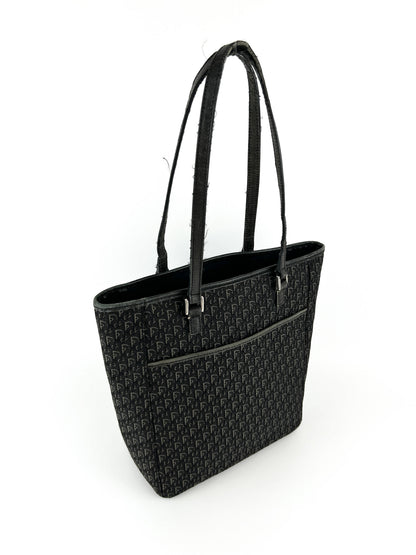Vintage Christian Dior Monogram Black Tote Bag (2003) | O/S, Black