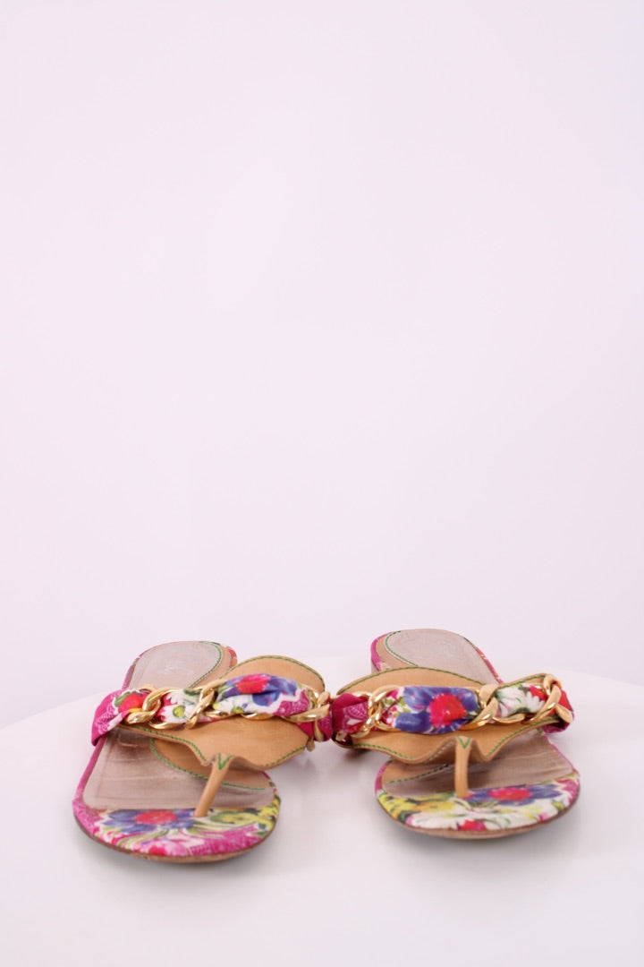 D&G Floral Chain Sandals Pink/ Blue 41 | DEFAULT TITLE, Blue