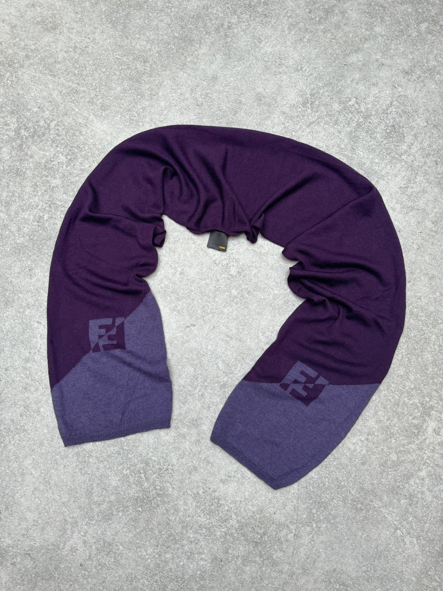 Fendi Purple Knit Scarf