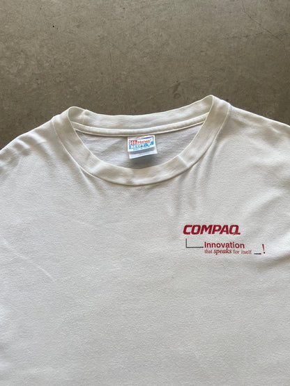 1990's Compaq Online T-Shirt - XL | X-Large, Red