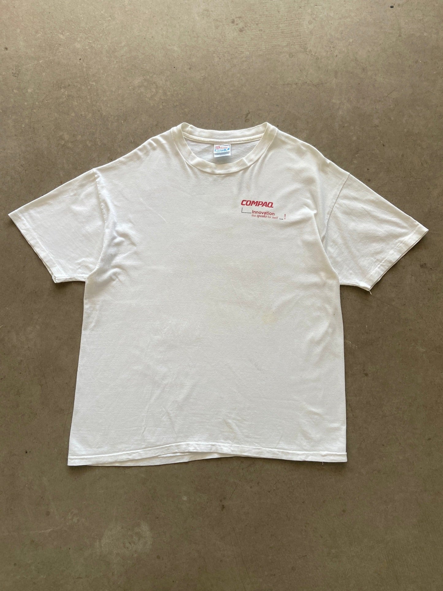 1990's Compaq Online T-Shirt - XL | X-Large, Red