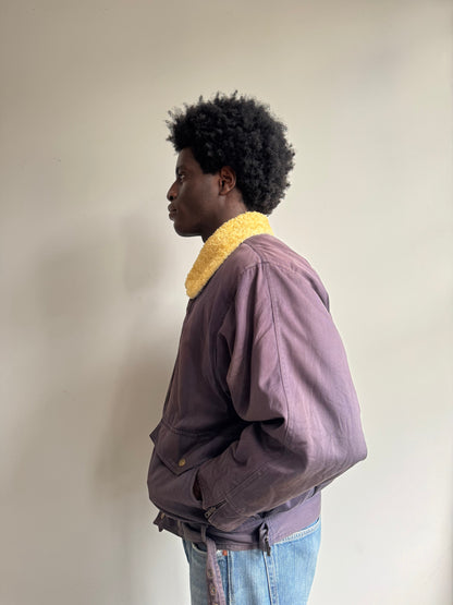 A/W 1986 Marithé + François Girbaud x Closed Asymmetrical Aviator Flight Bomber Jacket | Large, Purple