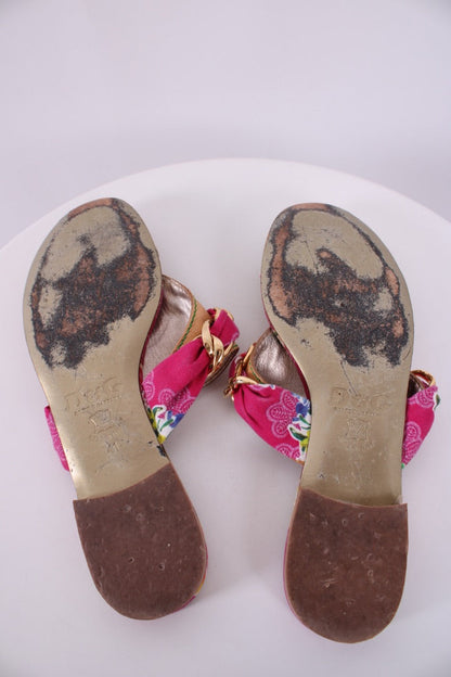 D&G Floral Chain Sandals Pink/ Blue 41 | DEFAULT TITLE, Blue