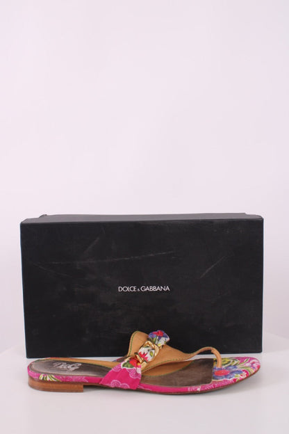 D&G Floral Chain Sandals Pink/ Blue 41 | DEFAULT TITLE, Blue