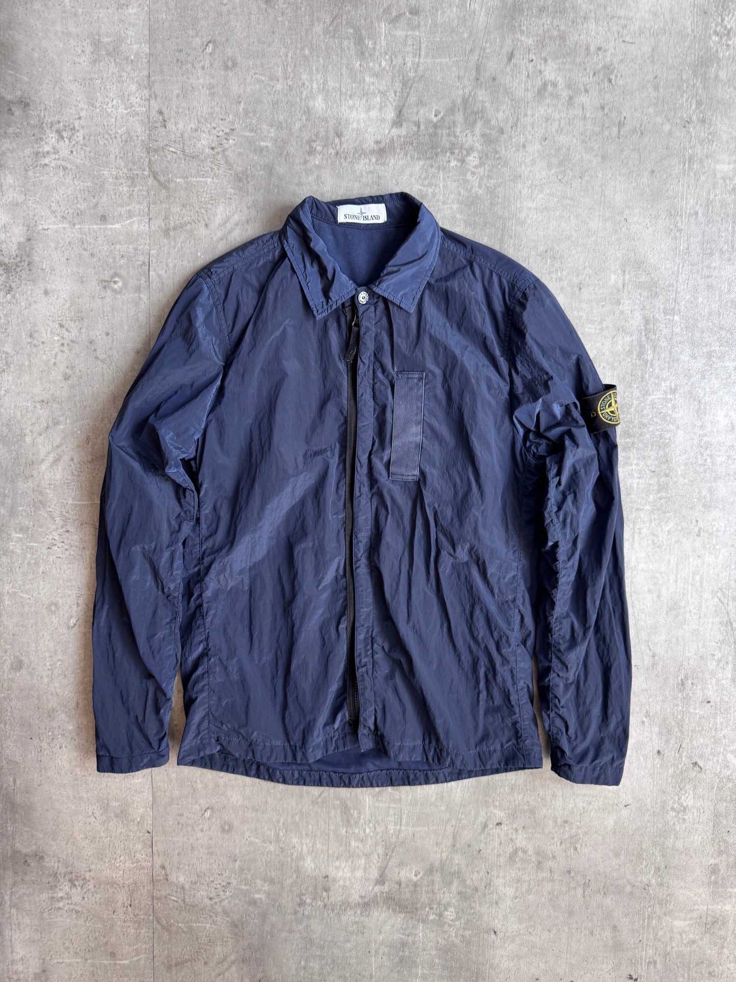 A/W 2017 Stone Island Navy Nylon Zip Up Shirt