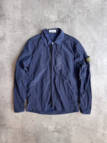 A/W 2017 Stone Island Navy Nylon Zip Up Shirt