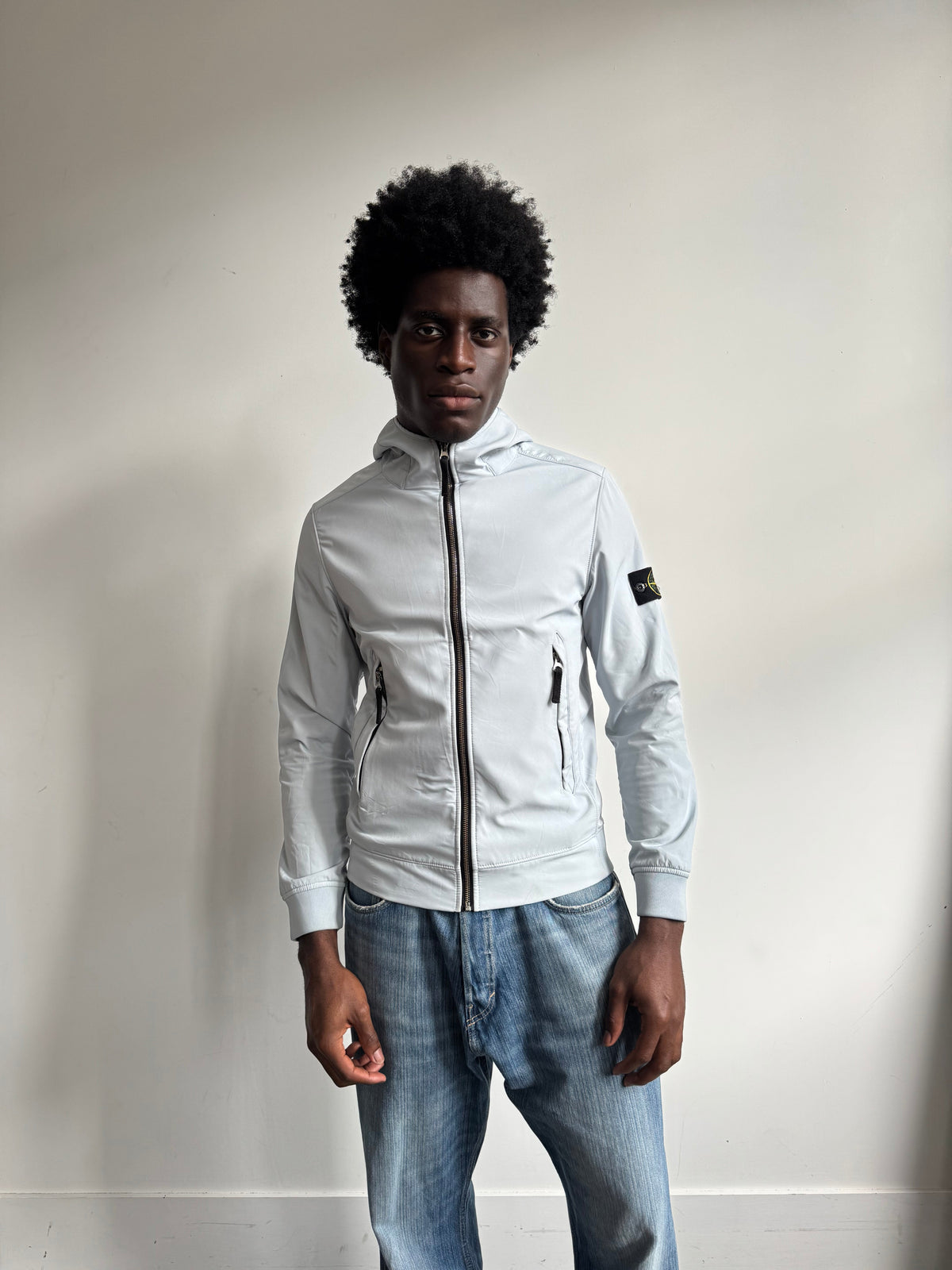 A/W 2020 Stone Island Ice Blue Soft Shell-R Jacket | Medium