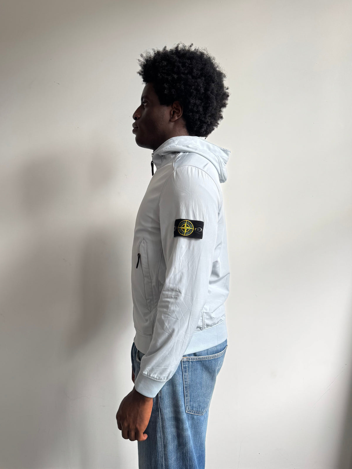 A/W 2020 Stone Island Ice Blue Soft Shell-R Jacket | Medium