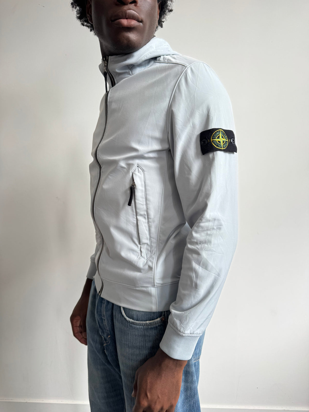 A/W 2020 Stone Island Ice Blue Soft Shell-R Jacket | Medium