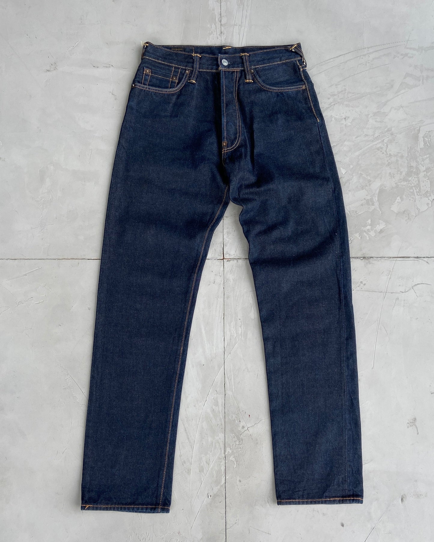 EVISU 2000'S WHITE DAICOCK SELVEDGE DENIM JEANS - W30" | Medium, Blue