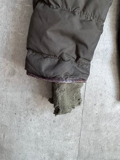 Prada Leather Detail Brown Puffer Jacket