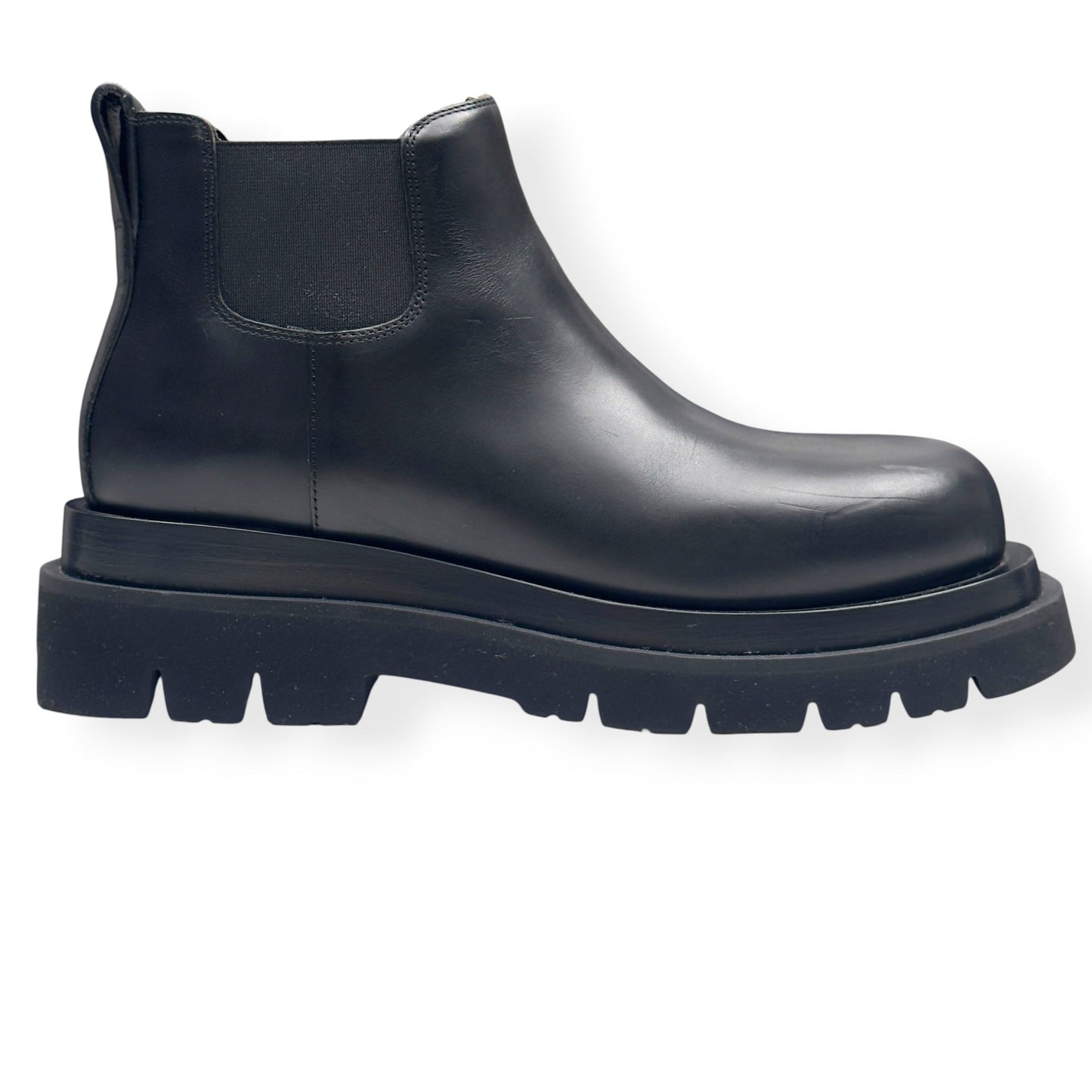 BOTTEGA VENETA LUG LEATHER CHELSEA BOOTS BLACK 37.5 / UK4.5 | UK 4.5, Black