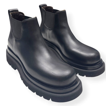 BOTTEGA VENETA LUG LEATHER CHELSEA BOOTS BLACK 37.5 / UK4.5 | UK 4.5, Black