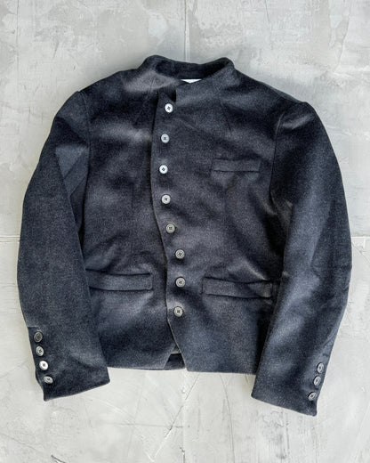 Asymmetric Button-Up Structured Jacket - S/M | Small, Black