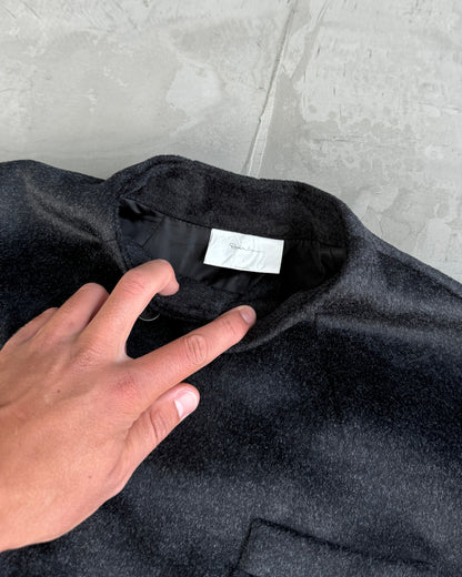 Asymmetric Button-Up Structured Jacket - S/M | Small, Black