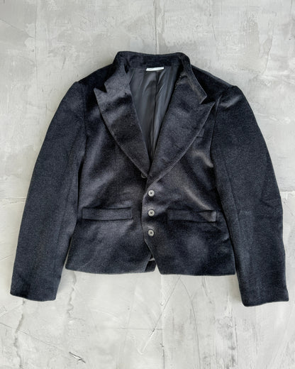 Asymmetric Button-Up Structured Jacket - S/M | Small, Black