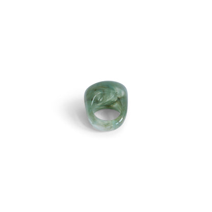 Marbeled Green Resin Ring