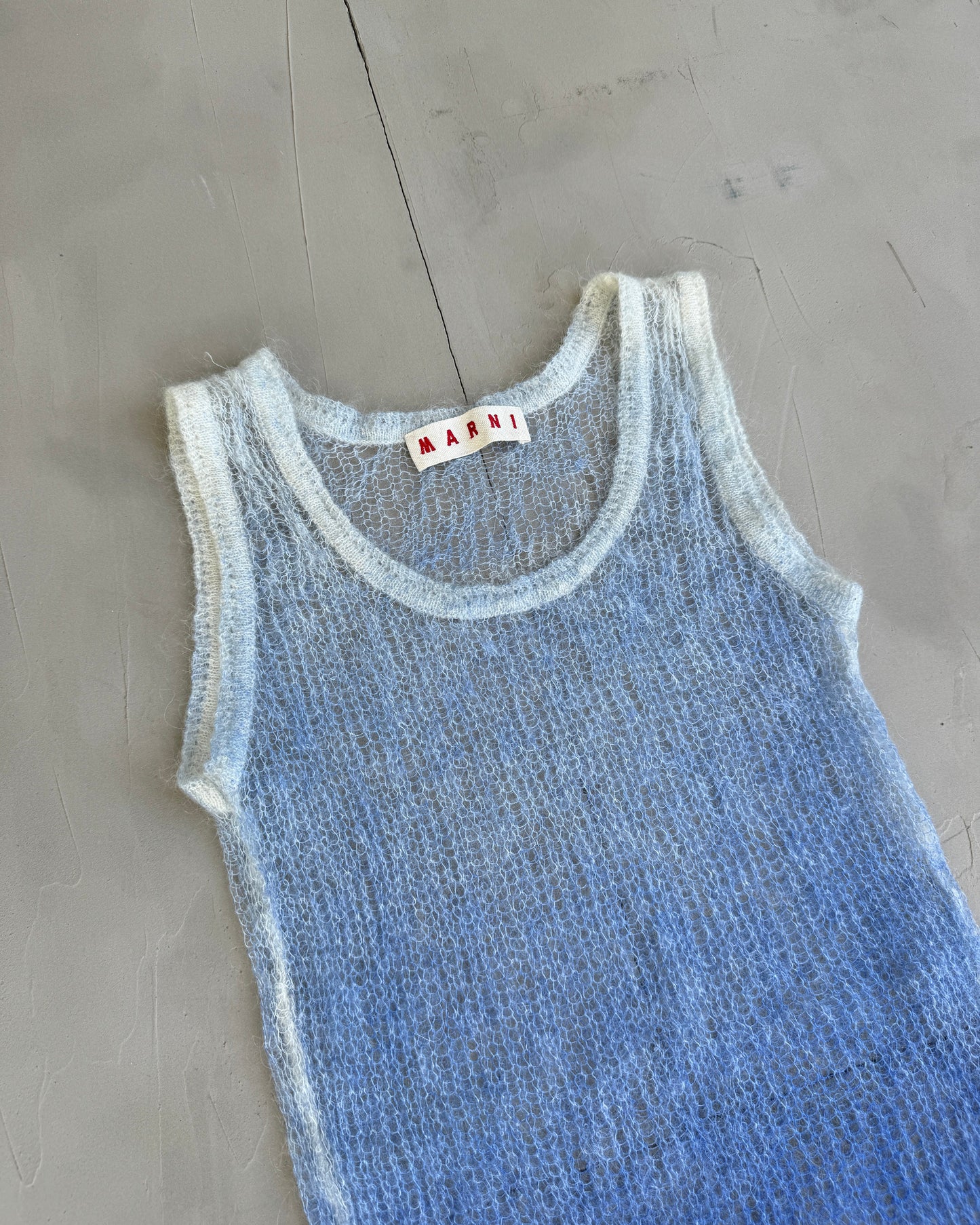 MARNI OPEN KNIT MOHAIR VEST TOP - S