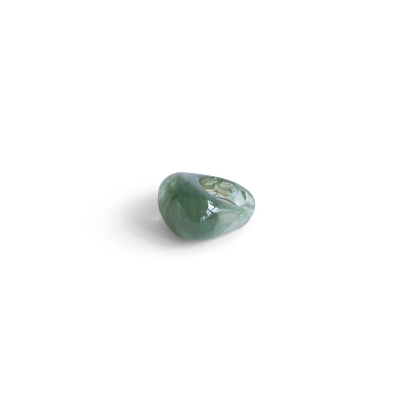 Marbeled Green Resin Ring