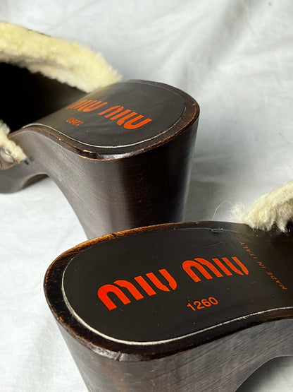 MIU MIU WOODEN CLOG | Default Title, Brown