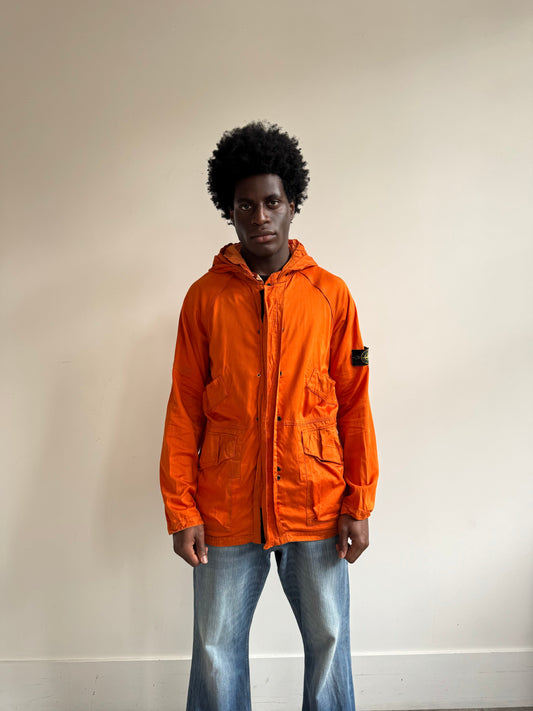 A/W 1996 Stone Island Burnt Orange Multi Pocket Raso Gommato Parka (Sold as seen) | Exra Large