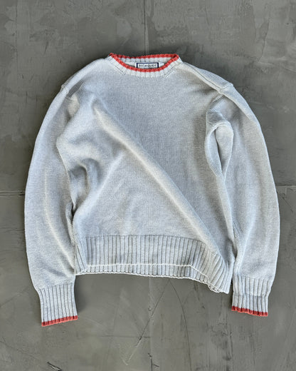 YVES SAINT LAURENT DIFFUSION HOMMES WHITE KNIT SWEATSHIRT - M | Medium, Multicoloured