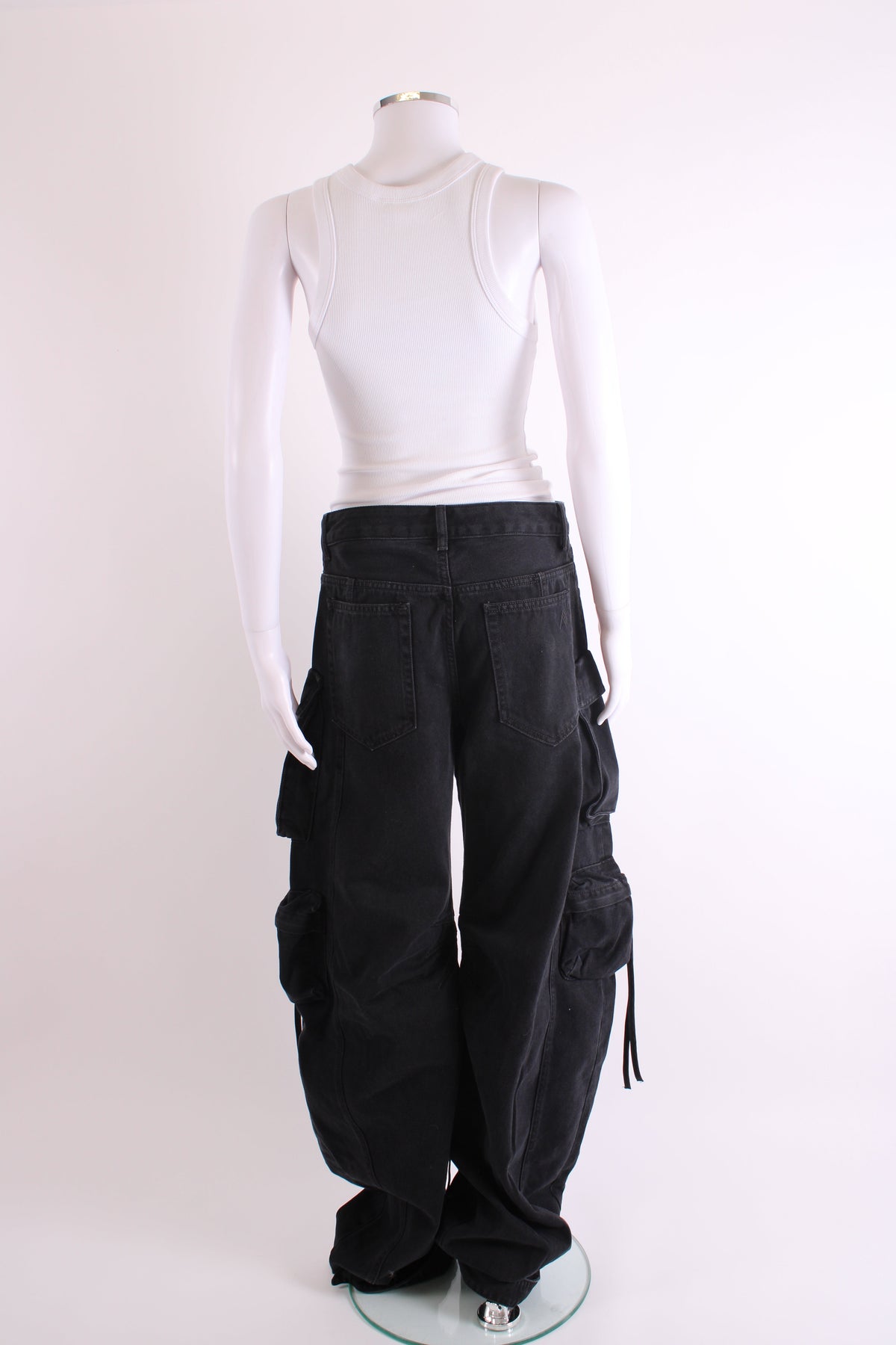 The Attico Cargo Pocket Fern Jeans Black 26W | W26, Black