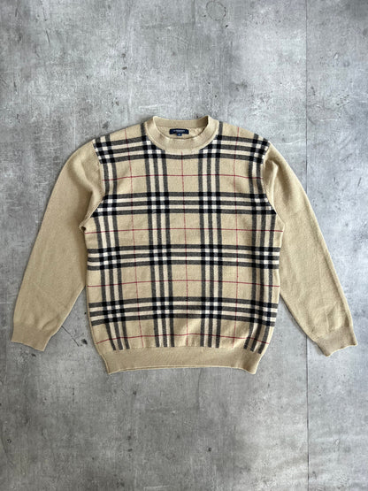 Burberry Wool Nova Check Knitted Sweater | Medium, Multicoloured
