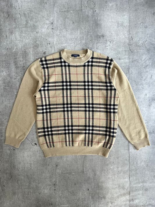 Burberry Wool Nova Check Knitted Sweater | Medium, Multicoloured