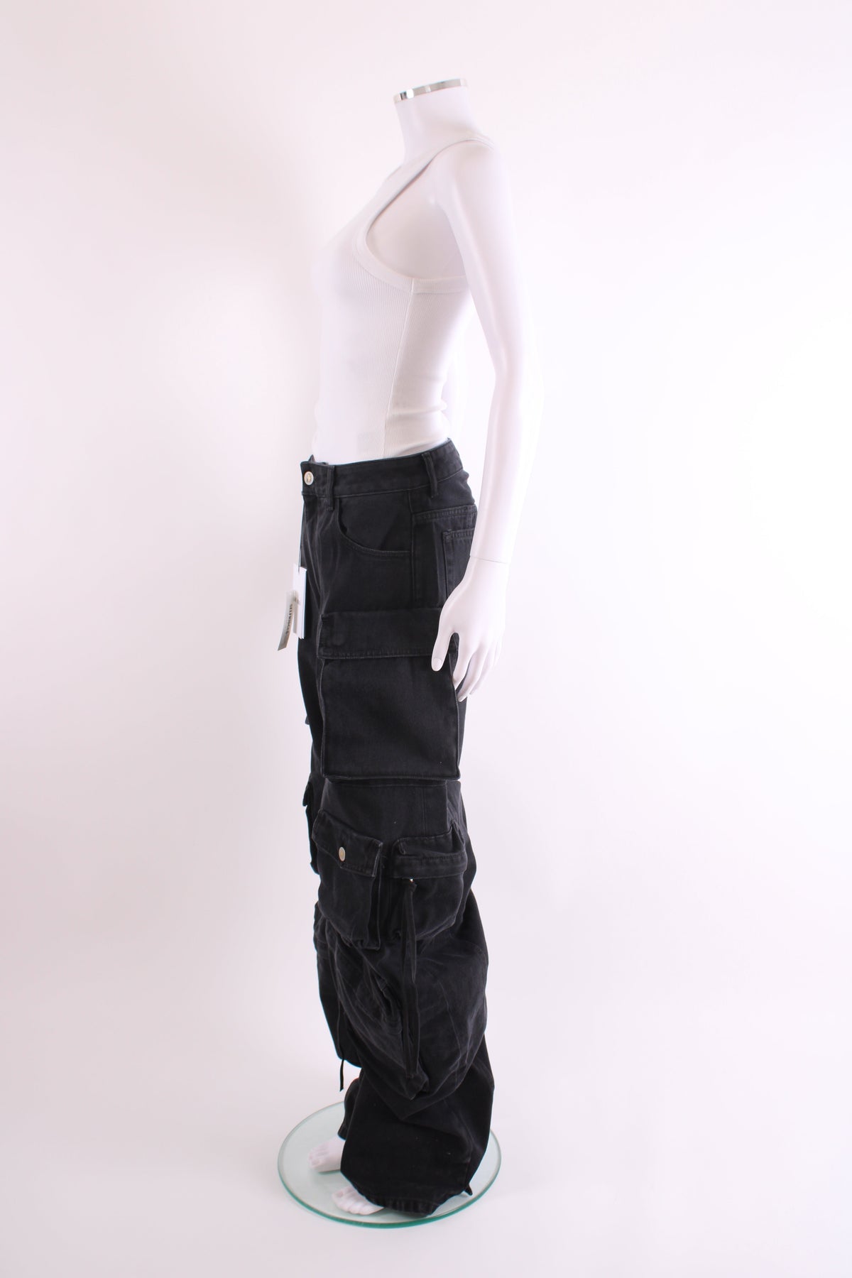 The Attico Cargo Pocket Fern Jeans Black 26W | W26, Black
