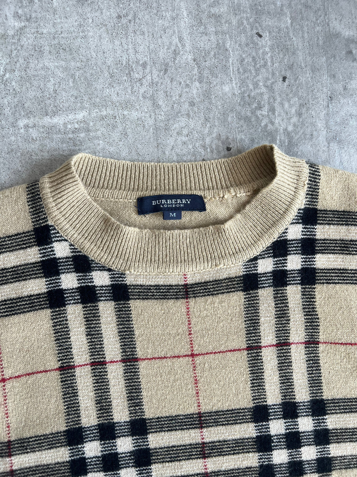 Burberry Wool Nova Check Knitted Sweater | Medium, Multicoloured