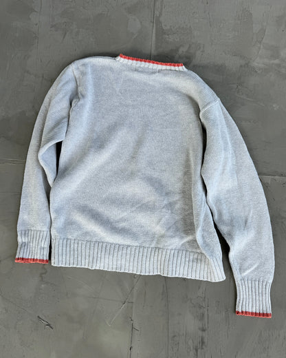 YVES SAINT LAURENT DIFFUSION HOMMES WHITE KNIT SWEATSHIRT - M | Medium, Multicoloured