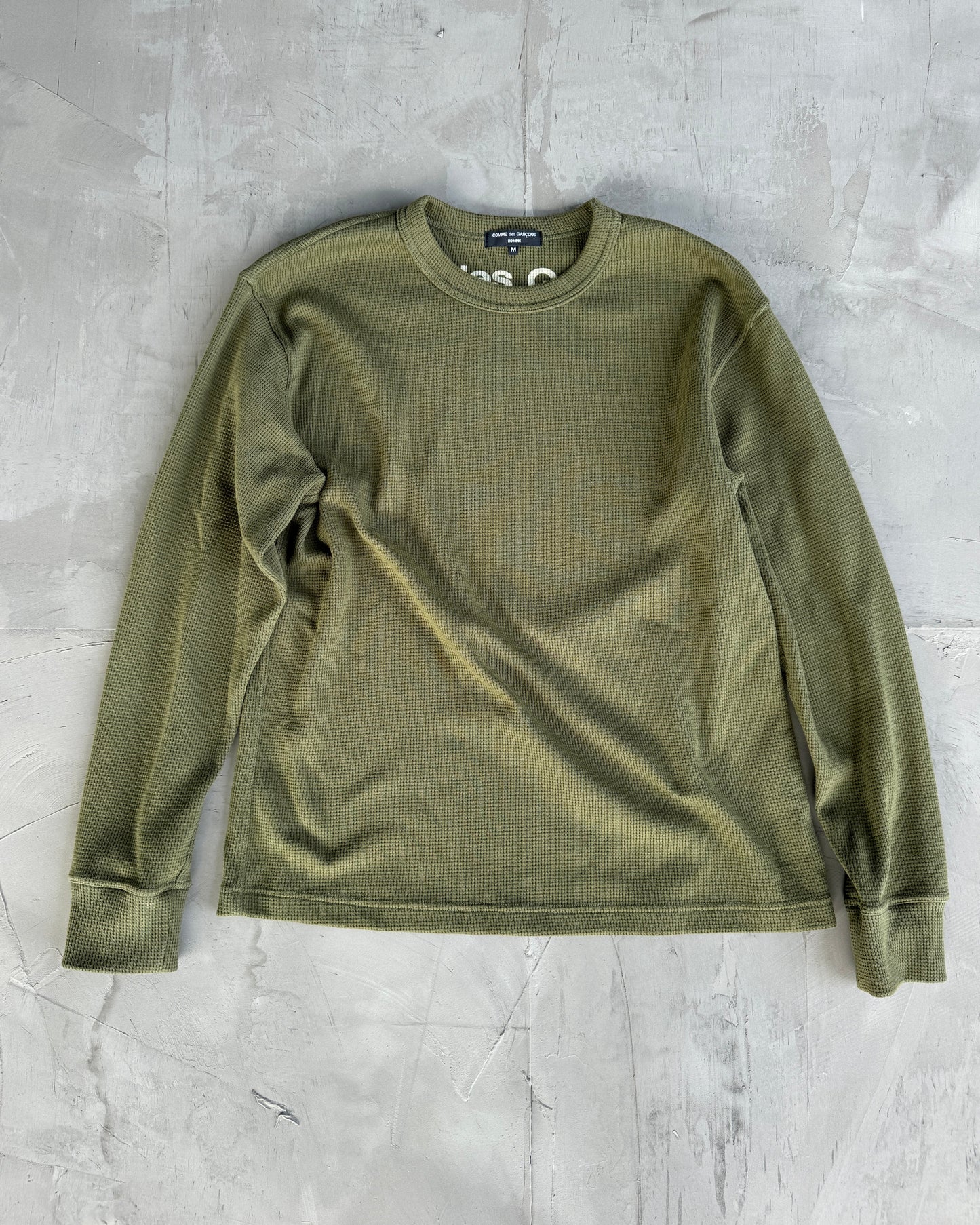 Comme Des Garçons Homme AW07 Logo Waffle Sweater - L