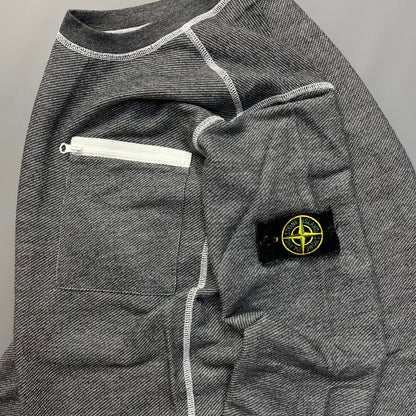 Stone Island Grey Contrast Stitching Jumper | Small, Grey